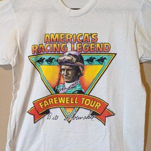 Vintage 1989 Bill Shoemaker America's Racing Legend Farewell Tour TEE SHIRT L